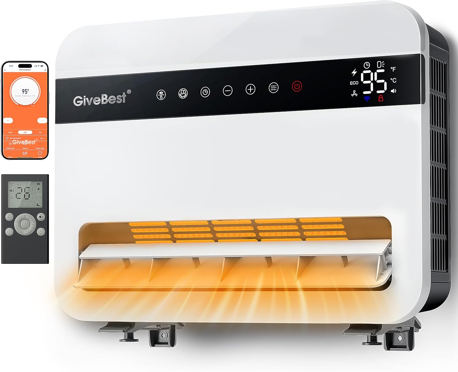 GiveBest oscillating portable ceramic space heater.