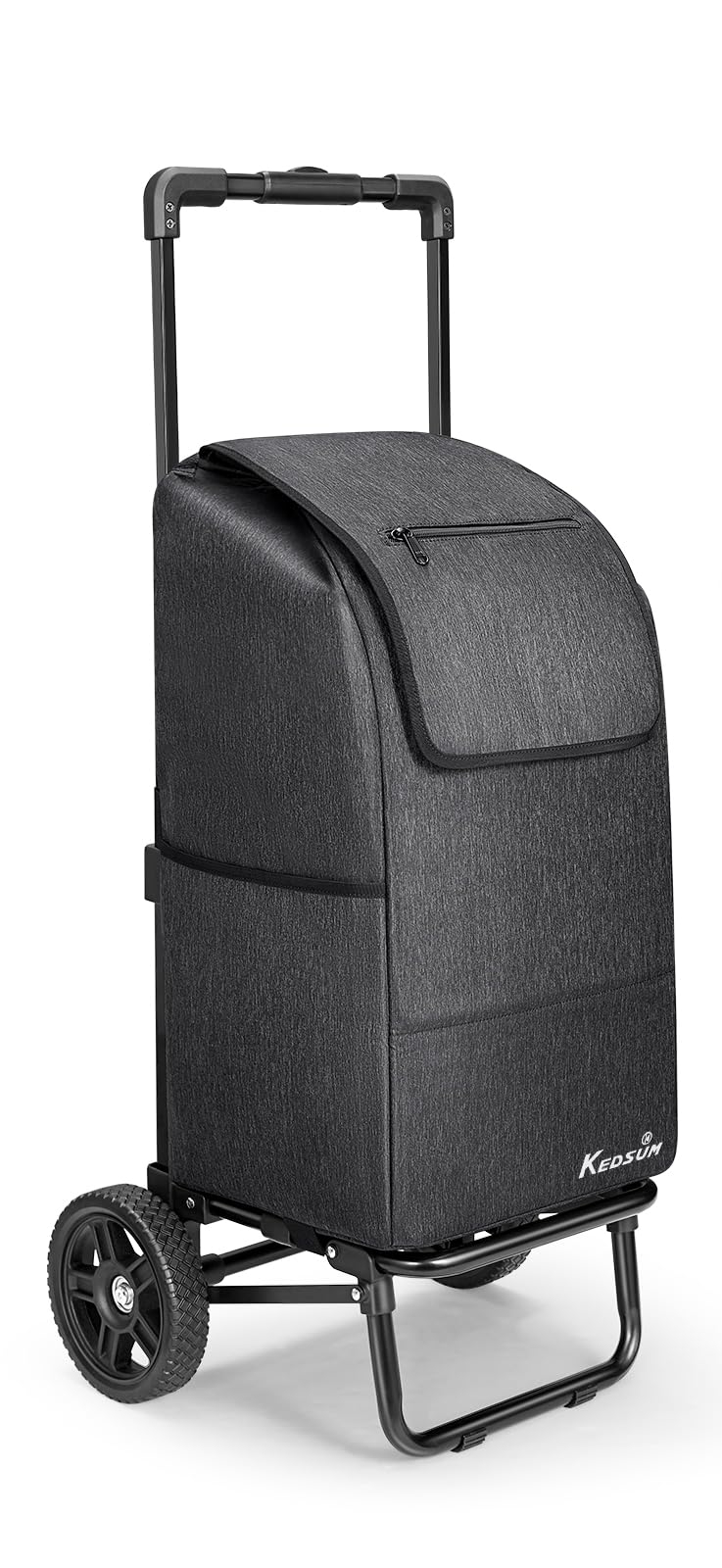 KEDSUM 2 in 1 foldable shopping cart and hand truck in black.