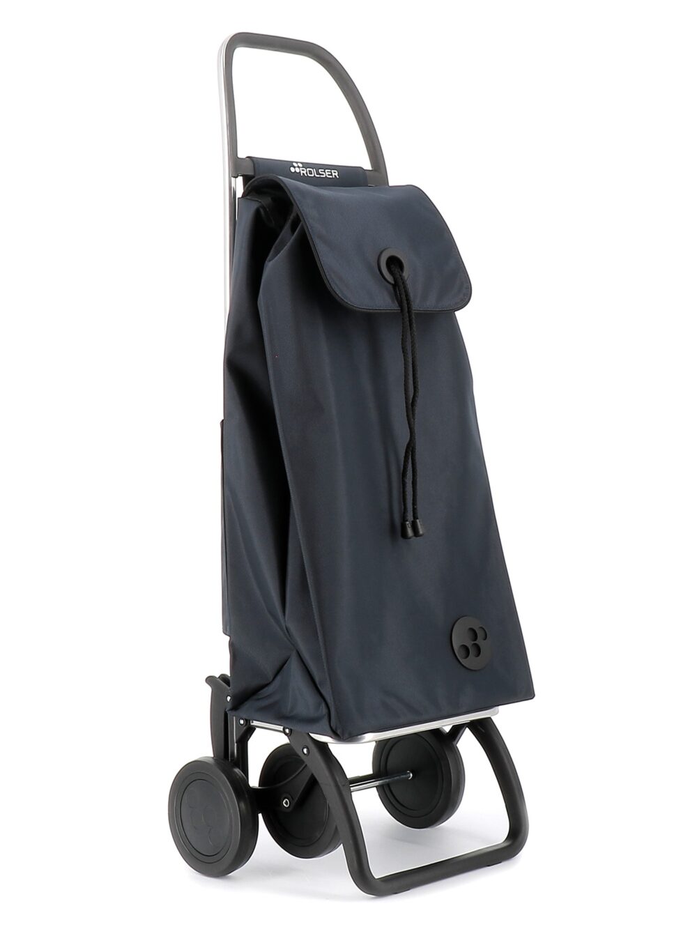 Carrito de la compra Rolser I-Max MF de 4 ruedas en color negro.